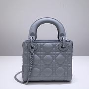 Dior Lady Mini Lambskin Bag Matte Blue 17cm - 2