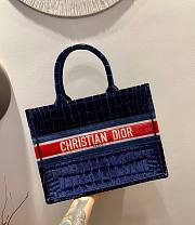 Dior Tote Book Blue Velvet 36cm - 5