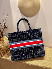 Dior Tote Book Blue Velvet 41cm - 4