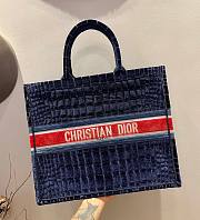 Dior Tote Book Blue Velvet 41cm - 3