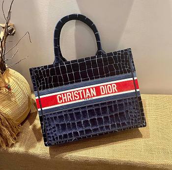 Dior Tote Book Blue Velvet 36cm