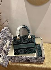 Dior Lady D-Lite Embroided Green 24cm - 6