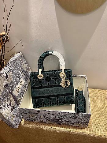 Dior Lady D-Lite Embroided Green 24cm