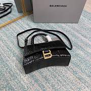 Balenciaga hourglass small top handle bag in black  - 2