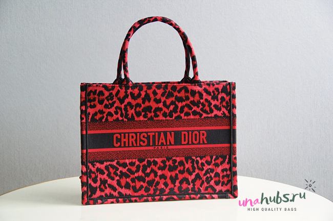 Dior Book Tote Red Mizza Embroidery 36cm - 1