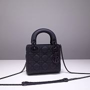 Dior Lady Mini Lambskin Bag Matte Dark Blue 17cm - 1