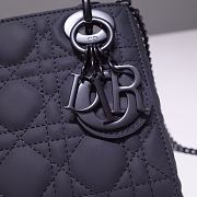 Dior Lady Mini Lambskin Bag Matte Dark Blue 17cm - 2