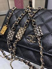 Chanel Grained Calfskin Wallet Charm WOC Black - 6