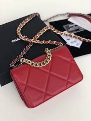 Chanel Quilted 19 Wallet on Chain WOC Red 2019 - 6