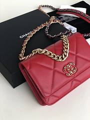 Chanel Quilted 19 Wallet on Chain WOC Red 2019 - 5