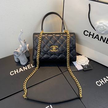 Chanel gold chain handle bag in black AS1175