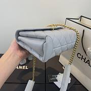 Chanel gold chain handle bag in gray AS1175 - 2