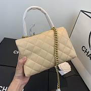 Chanel gold chain handle bag in beige AS1175 - 4