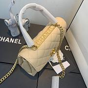 Chanel gold chain handle bag in beige AS1175 - 6