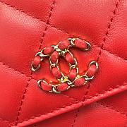 Chanel 19 Denim Wallet on Chain in Red AP0957 - 5