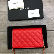 Chanel 19 Denim Wallet on Chain in Red AP0957 - 3