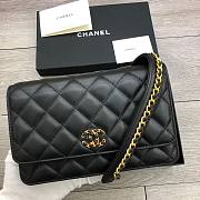 Chanel 19 Denim Wallet on Chain in Black AP0957 - 5