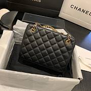 Chanel Calfskin Chain CC Accordion Shoulder Bag Black AS1751 - 5