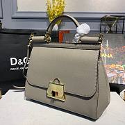 DOLCE & GABBANA Sicily Small Tote Gray Bag - 5