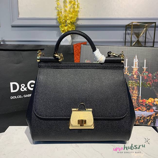 DOLCE & GABBANA Sicily Small Tote Black Bag - 1