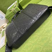 GG embossed briefcase in black leather - 3