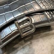 Balenciaga mini hourglass crocodile effect silver 19cm - 5