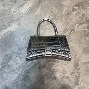 Balenciaga mini hourglass crocodile effect silver 23 cm - 1