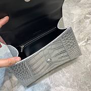 Balenciaga mini hourglass crocodile effect silver 23 cm - 2