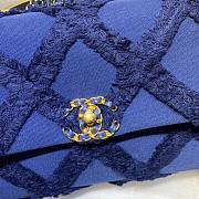 Chanel 19 Maxi-Quilted Fringe Canvas Blue Flap Bag - 6