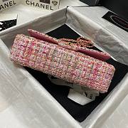 Chanel 25cm Tweed & Gold-Tone Metal Pink Double Flap Bag - 2