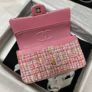 Chanel 25cm Tweed & Gold-Tone Metal Pink Double Flap Bag - 4