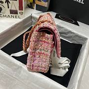 Chanel 25cm Tweed & Gold-Tone Metal Pink Double Flap Bag - 6