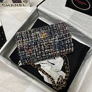 Chanel 25cm Tweed & Gold-Tone Metal Black Double Flap Bag - 2