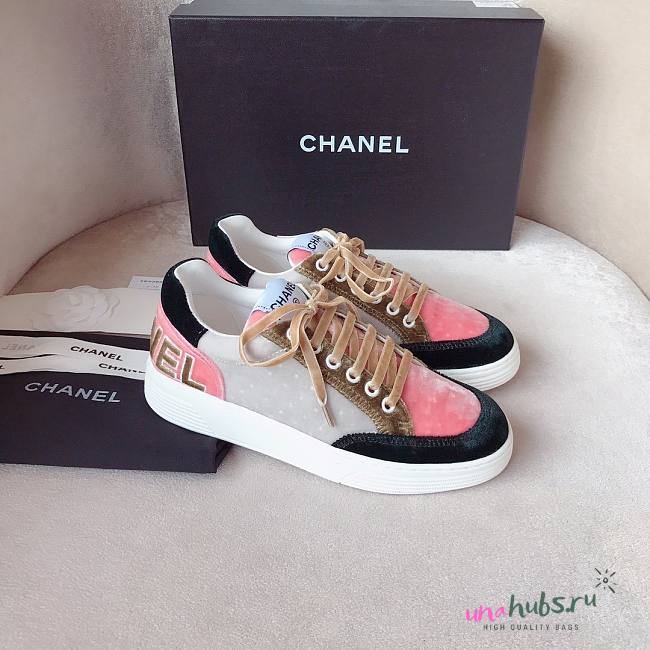 Chanel velvet pink shoes - 1