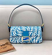 Fendi BAGUETTE 1997 Blue glazed canvas bag - 1