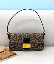 Fendi BAGUETTE 1997 brown glazed canvas bag - 1