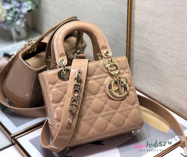 Dior lady patent ABC 20cm beige - 1