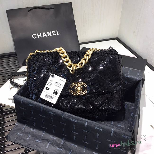 Chanel Sequins Chanel 19 Flap Bag AS1161 30cm - 1