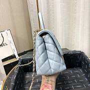 Chanel Coco Grained Calfskin Blue Flap Bag 24cm - 3