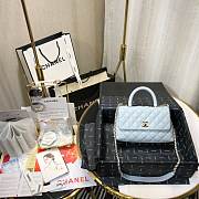 Chanel Coco Grained Calfskin Blue Flap Bag 24cm - 4