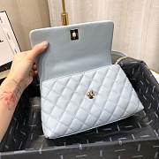 Chanel Coco Grained Calfskin Blue Flap Bag 24cm - 5