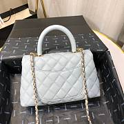 Chanel Coco Grained Calfskin Blue Flap Bag 24cm - 6