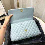 Chanel Coco Grained Calfskin Blue Flap Bag 29cm - 6