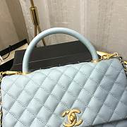 Chanel Coco Grained Calfskin Blue Flap Bag 29cm - 5