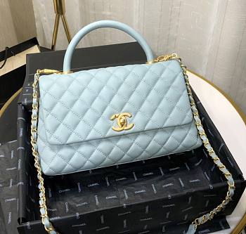 Chanel Coco Grained Calfskin Blue Flap Bag 29cm