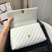 Chanel Coco Grained Calfskin White Flap Bag 29cm - 3