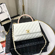 Chanel Coco Grained Calfskin White Flap Bag 29cm - 4