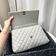 Chanel Coco Grained Calfskin Gray Flap Bag 29cm - 6