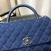 Chanel Coco Grained Calfskin Denim Flap Bag 29cm - 5