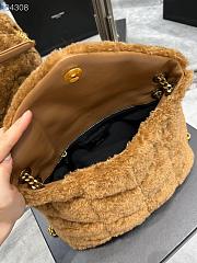 YSL Puffer Merino Shearling & Lambskin Brown 29cm - 3